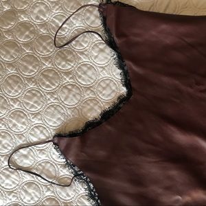 Zara burgundy leather cami